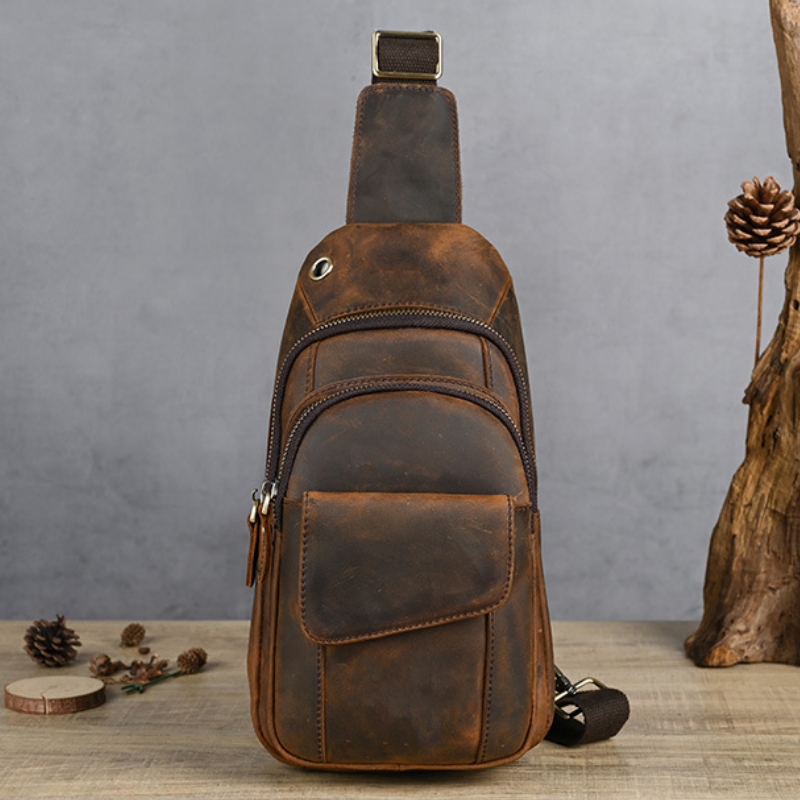 Luxury Bags With Zipper - Designer Luxury Multifunction Men Chest Bag