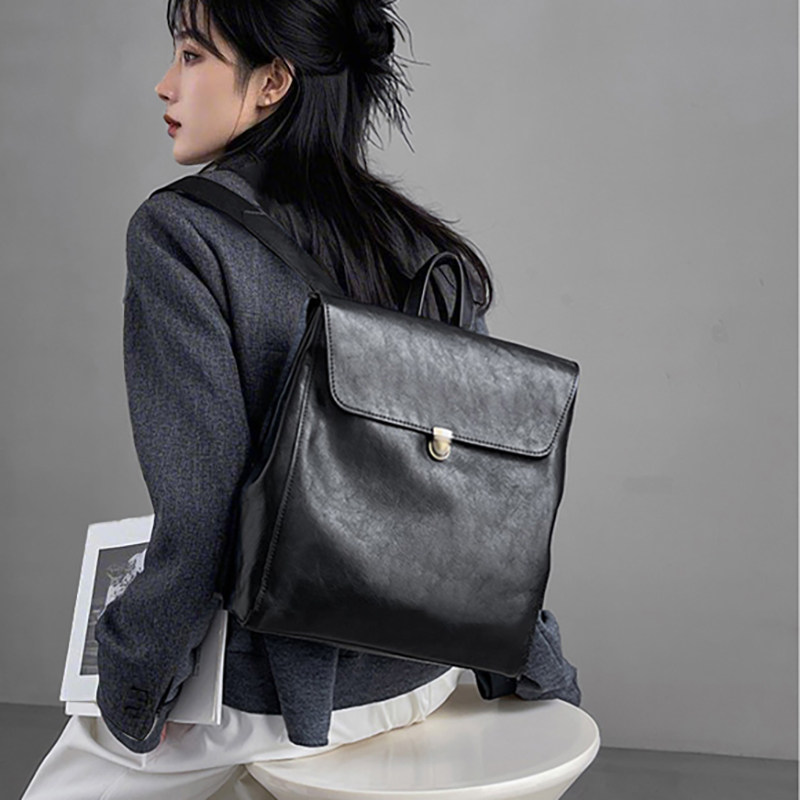 Luxury Bags With Zipper - Luxury Brand Genuine Leather Backpack For