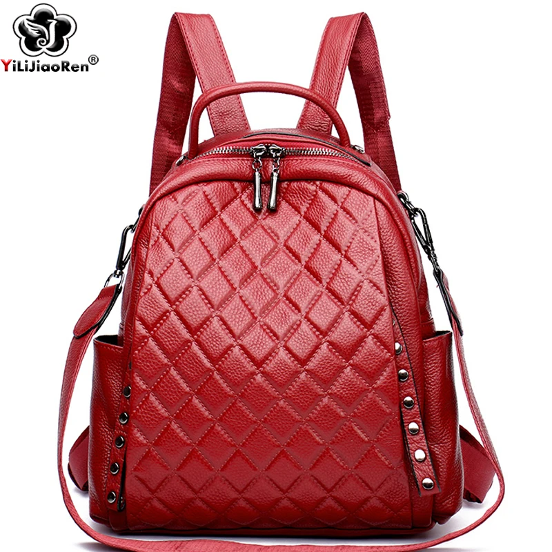 Genuine Leather Rucksack Women - Luxury Bags With Zipper recension och pris