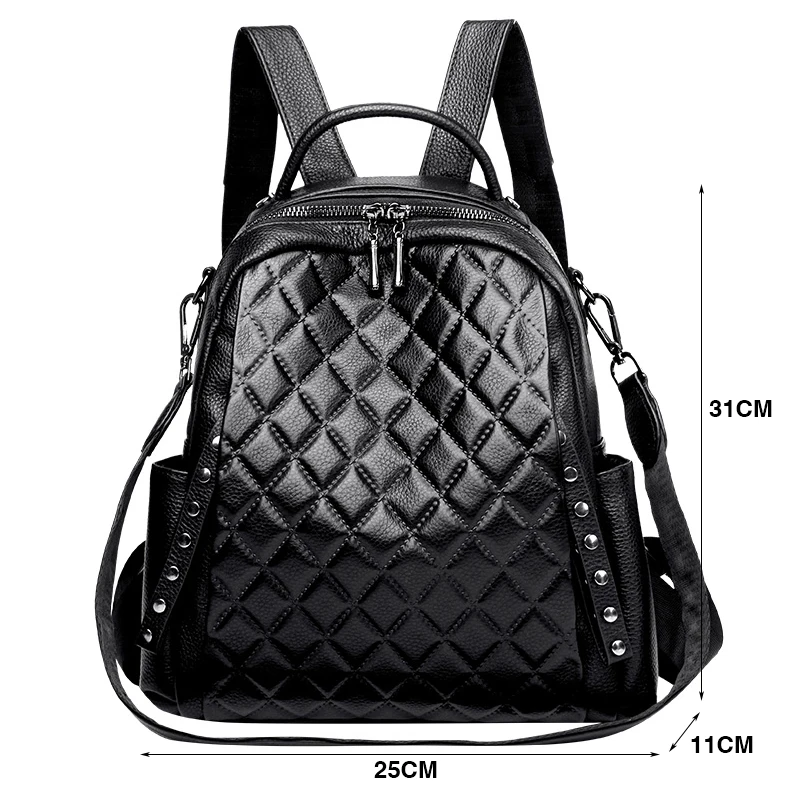 Genuine Leather Rucksack Women - Luxury Bags With Zipper recension och pris
