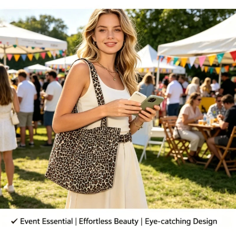 2026 Leopard Print Canvas Tote - Quiet Luxury Bags Tote recension och pris