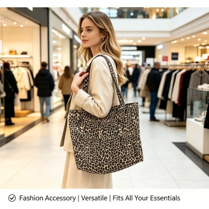 2026 Leopard Print Canvas Tote - Quiet Luxury Bags Tote recension och pris