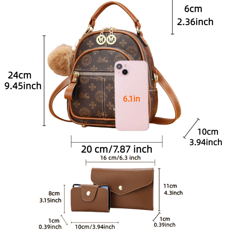 3-piece women's bag set, light - Luxury Bags With Zipper recension och pris