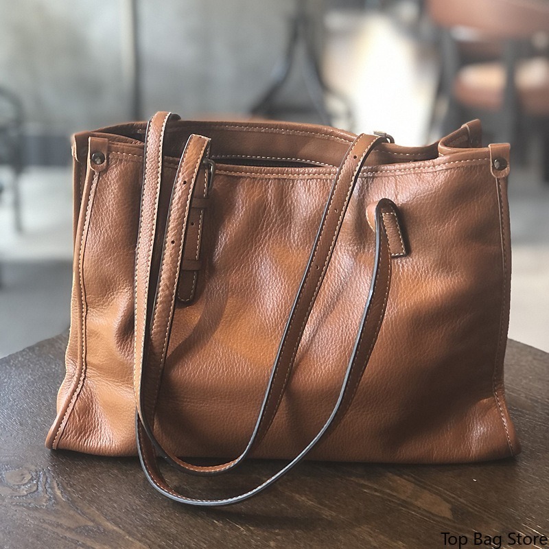 Genuine Leather Tote Bag for W - Quiet Luxury Bags Tote recension och pris