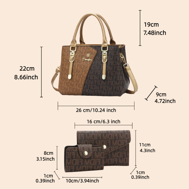 3-piece women's bag set, luxur - Luxury Bags With Zipper recension och pris