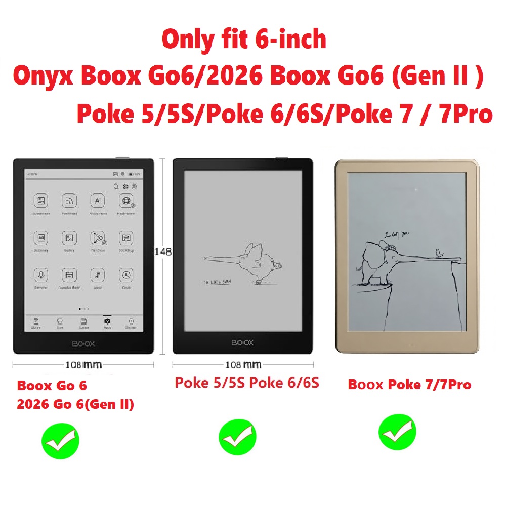 Case for 2026 Onyx Boox Go 6 ( - Briefcase Leather Slim recension och pris