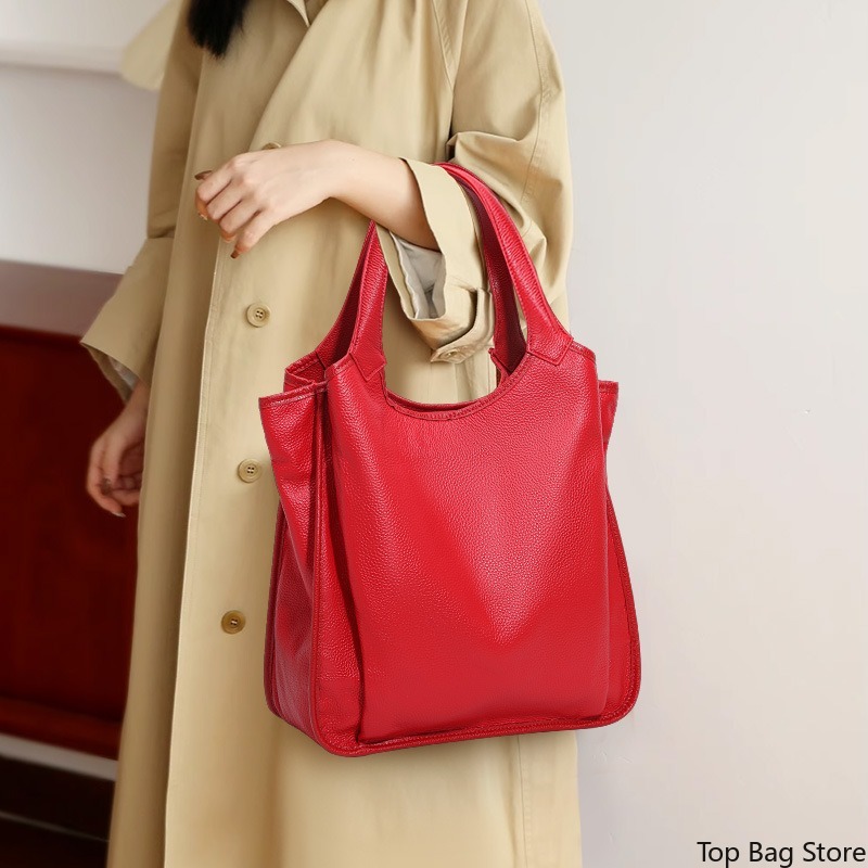 Genuine Leather Shoulder Tote  - Quiet Luxury Bags Tote recension och pris