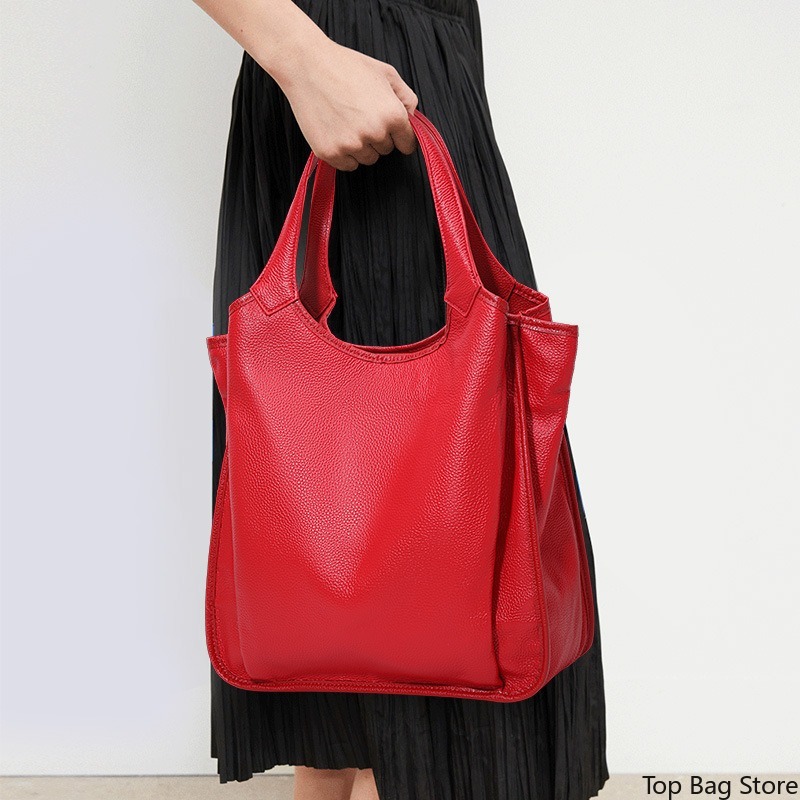 Genuine Leather Shoulder Tote  - Quiet Luxury Bags Tote recension och pris