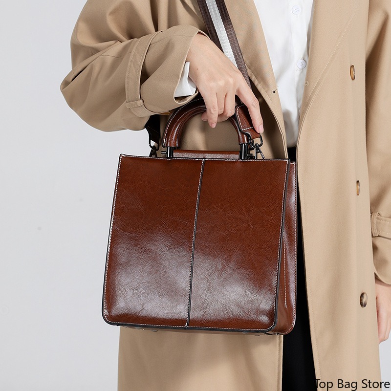 Genuine Leather Tote Bag for W - Quiet Luxury Bags Tote recension och pris