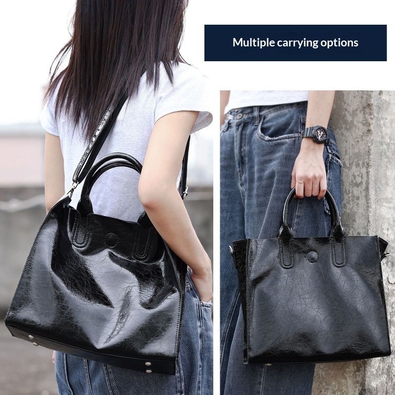 Genuine Leather Tote Bag for W - Quiet Luxury Bags Tote recension och pris