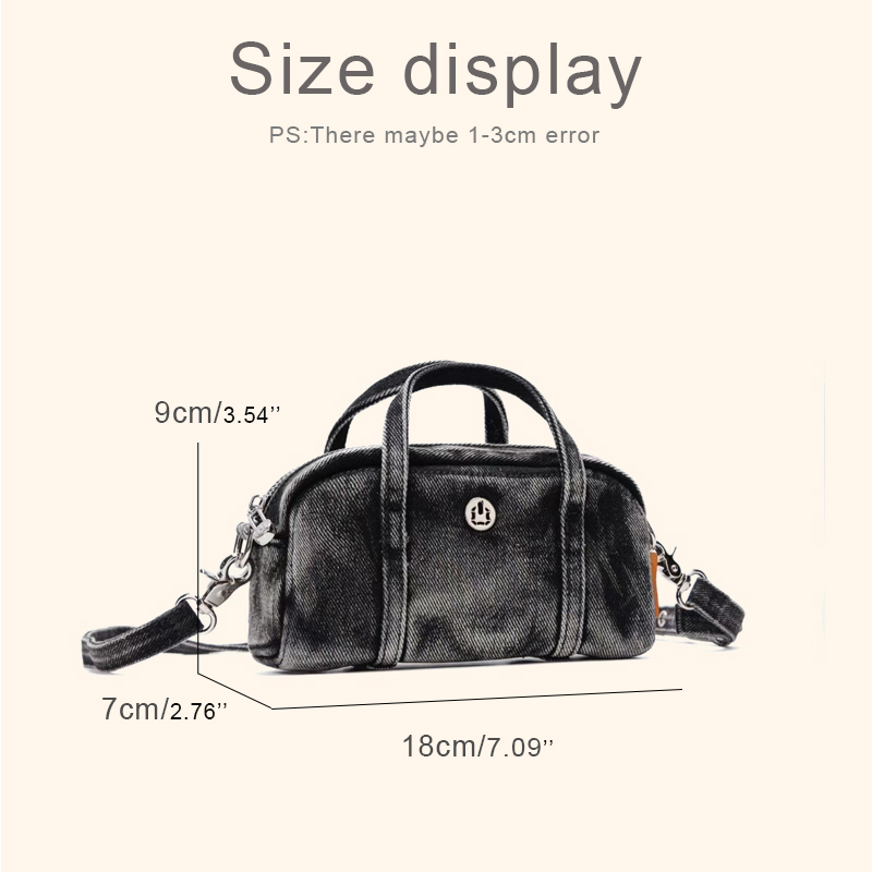 Korean Casual Mini Denim Box B - Luxury Bags With Zipper recension och pris