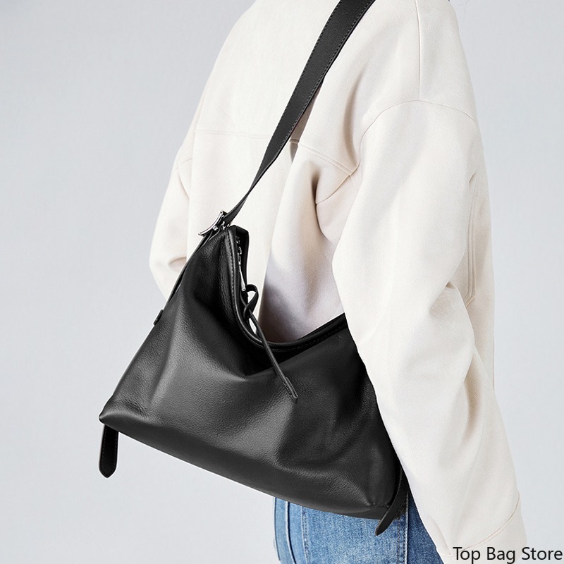 Genuine Leather Shoulder Tote  - Quiet Luxury Bags Tote recension och pris