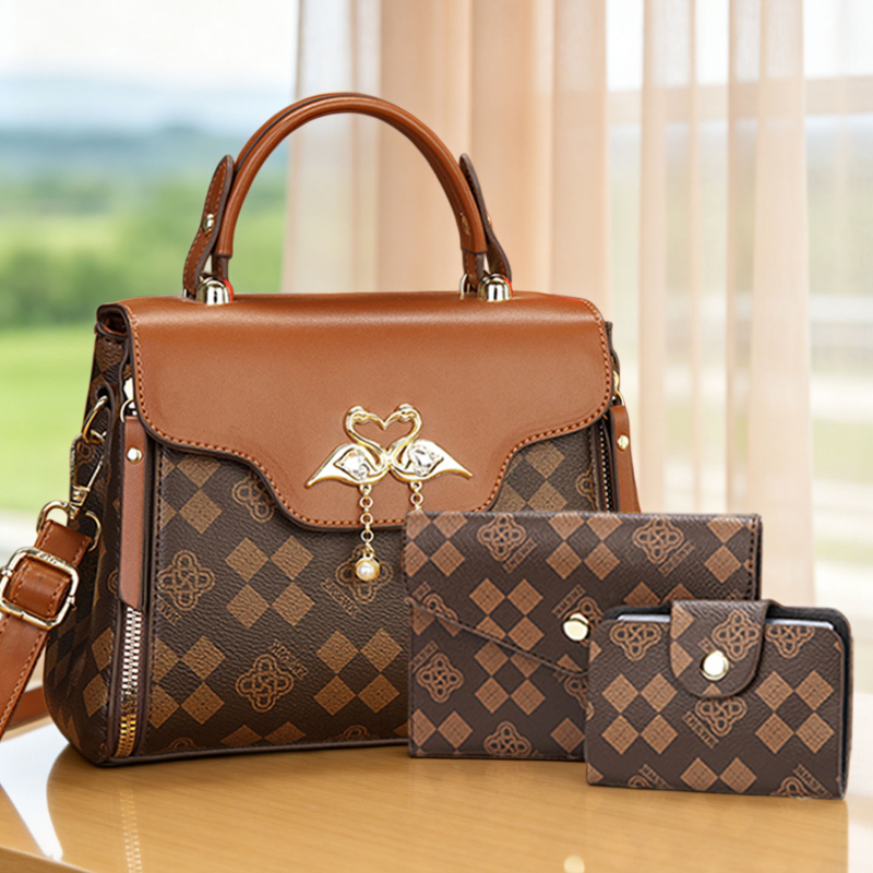 3-piece women's bag set, light - Luxury Bags With Zipper recension och pris