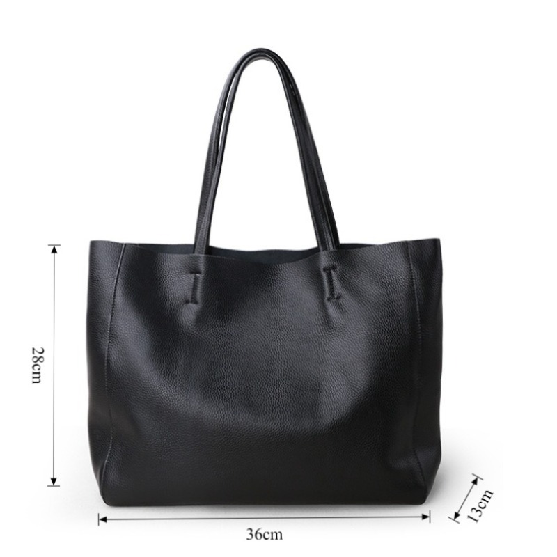 Genuine Leather Shoulder Tote  - Quiet Luxury Bags Tote recension och pris